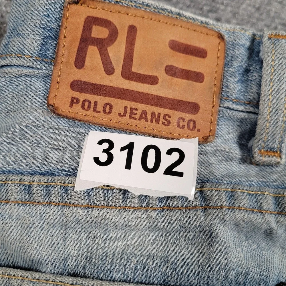 Polo Jeans Co Shorts Mens 32 Blue Denim RL Hayden Long Relaxed *DISTRESSED READ